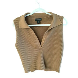 House of Harlow 1960 Brown Cropped Ribbed Tank Top Size Large